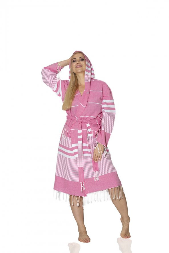 Kadın Şile Bezi Peştamal | Bornoz Pembe - 3
