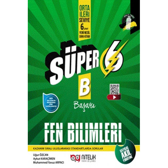 Nitelik Yayınları Süper 6. Sınıf Başarı B Yeni Nesil Fen Bilimleri Soru Kitabı