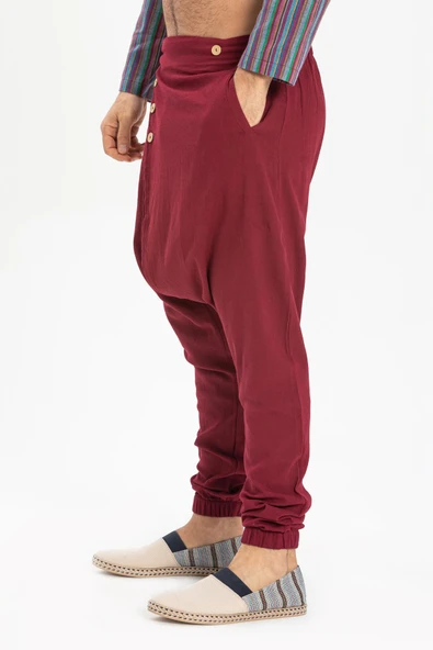 Özgür Şile Bezi Yazlık Şalvar Bordo Brd L/XL Bordo - 4