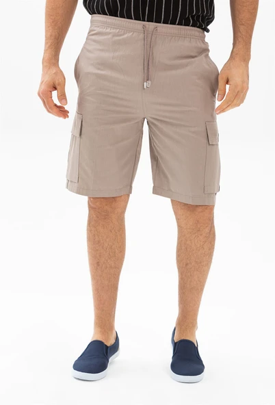 Gabardin Lastikli Erkek Şort Vizon Vzn 2XL Vizon - 3