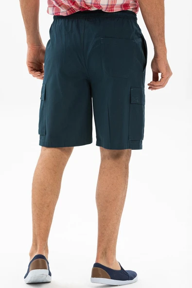 Gabardin Lastikli Erkek Şort Petrol Ptrl 2XL Petrol - 2