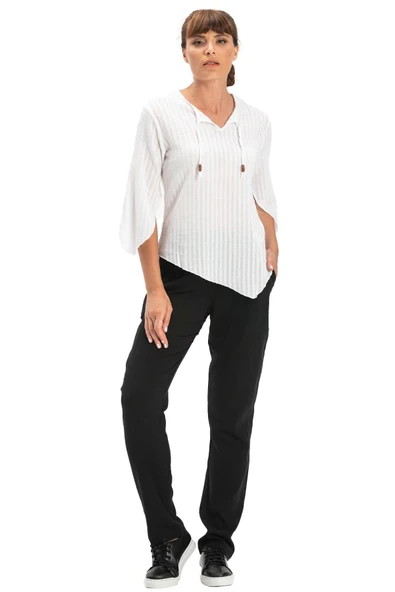 Truvakar Kol Şile Bezi Rodos Yazlık Bluz Beyaz Byz S Beyaz - Resim 7