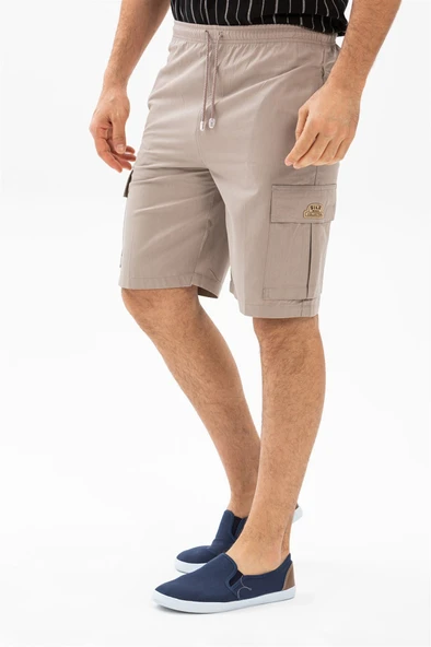 Gabardin Lastikli Erkek Şort Vizon Vzn 2XL Vizon - 4