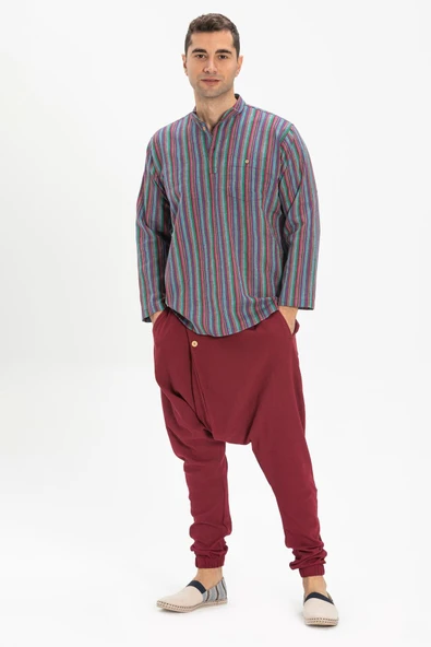 Özgür Şile Bezi Yazlık Şalvar Bordo Brd L/XL Bordo - 1