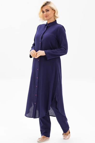 Edanur Şile Bezi Yazlık İkili Takım Mor Mor 2XL Mor - 4