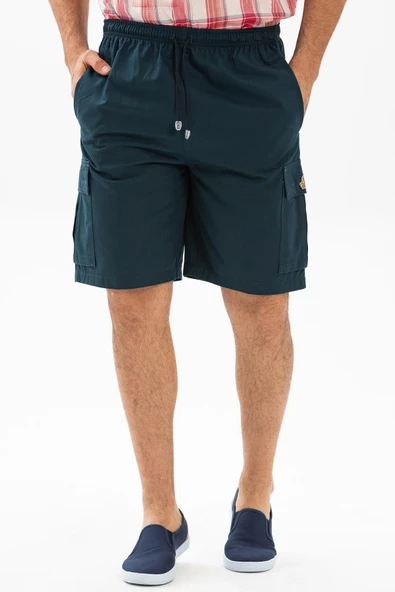 Gabardin Lastikli Erkek Şort Petrol Ptrl 2XL Petrol - 1