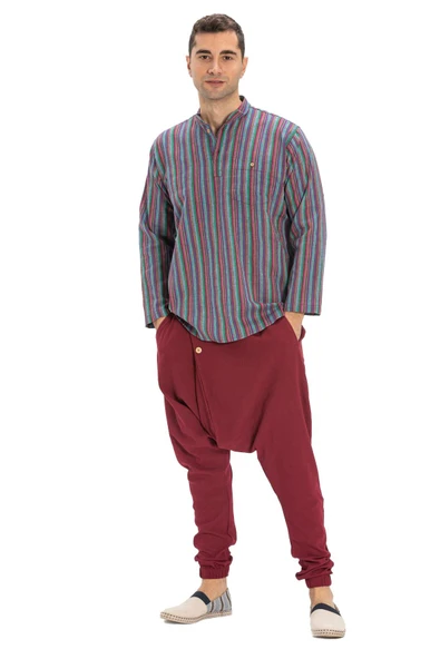 Özgür Şile Bezi Yazlık Şalvar Bordo Brd L/XL Bordo - 6