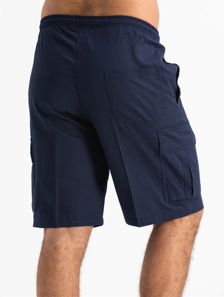 Gabardin Lastikli Erkek Şort Lacivert Lcvt 2XL Lacivert - 2