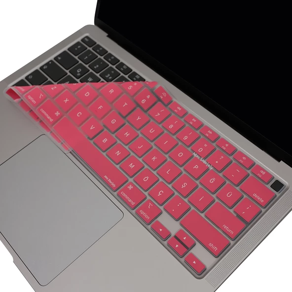 MacBook Air 13 Klavye Koruyucu A2337 A2179 Türkçe Baskılı US İngilizce Enter Ultra İnce Silikon - 3