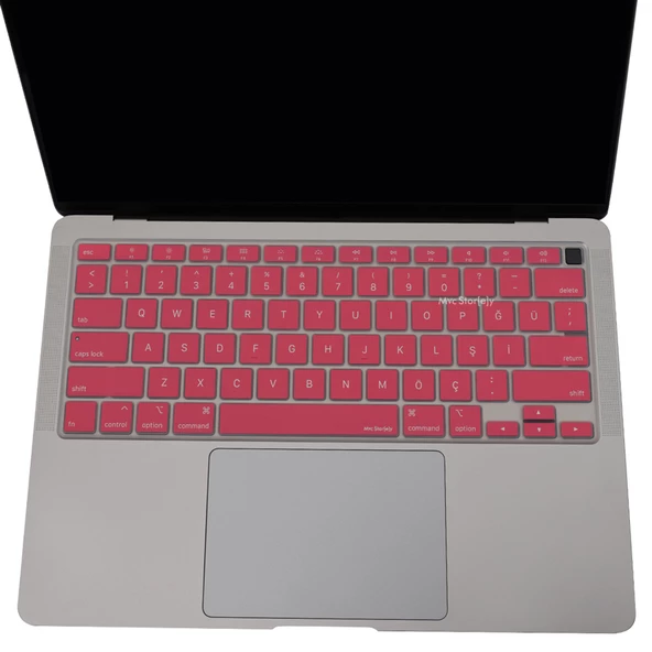 MacBook Air 13 Klavye Koruyucu A2337 A2179 Türkçe Baskılı US İngilizce Enter Ultra İnce Silikon - 5