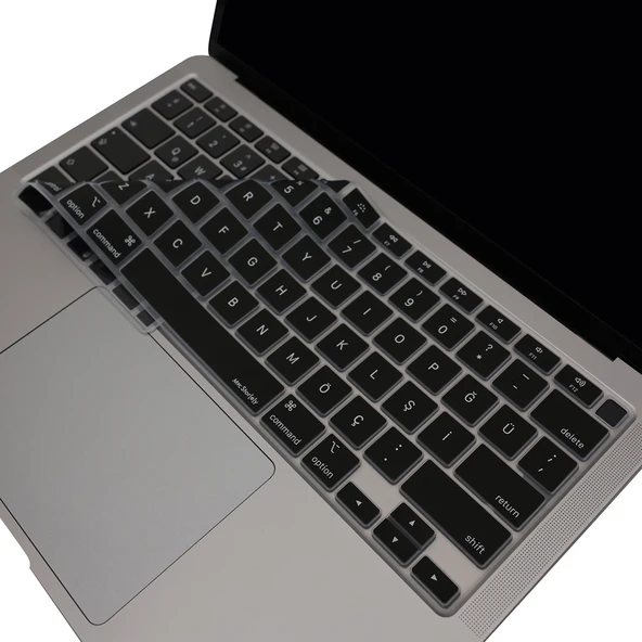 MacBook Air 13 Klavye Koruyucu A2337 A2179 Türkçe Baskılı US İngilizce Enter Ultra İnce Silikon - Resim 2
