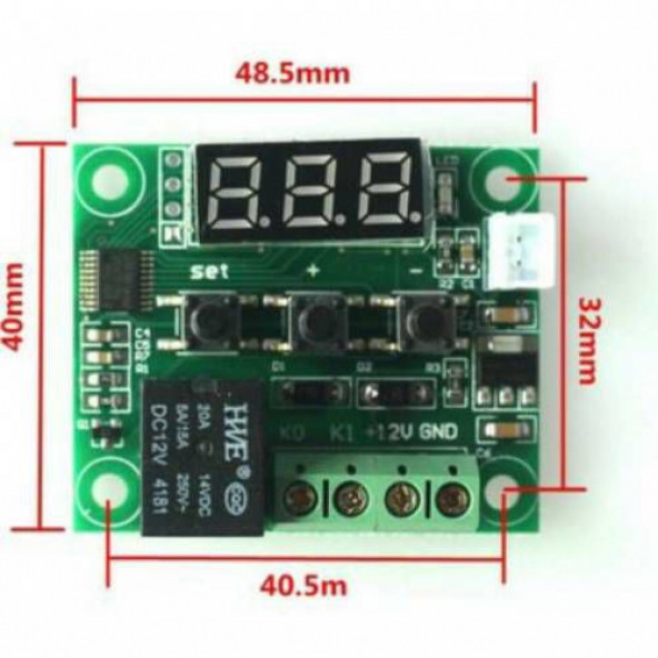 Dijital Termostat 12v w1209 Akvaryum Kuluçka Buzdolabı Arı Kovanı Termostatı - 3