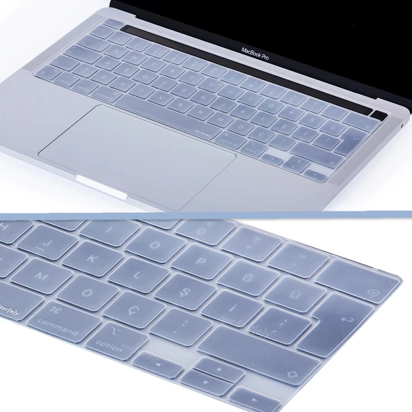 Macbook Pro Klavye Koruyucu 13inç M1-M2 (UK-EU İngilizce) Touchbarlı A2338 A2289 A2251 A2141 Uyumlu - 9