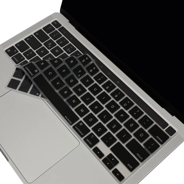 Macbook Pro Klavye Koruyucu 13inç M1-M2 (US to TR) Touchbarlı A2338 A2289 A2251 A2141 Uyumlu