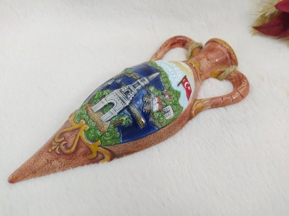 Amfora Kulplu Seramik Türk Bayraklı Türkiye Kemer Yazılı Ev Dekorasyonu - 3