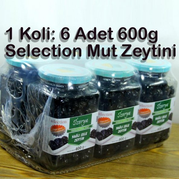 Selection Katkısız Doğal Siyah Yağlı Sele Mut Zeytini 6x600g Cam - 2