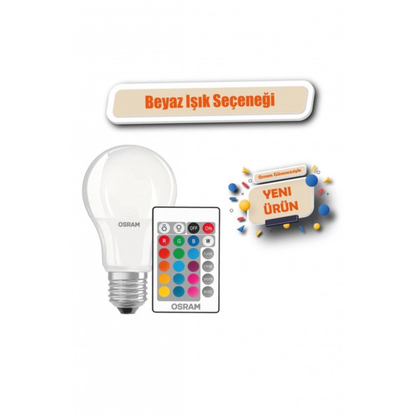 Osram Rgb 9w Uzaktan Kumandalı Renk Değiştiren Led Ampul Beyaz Işık - 2