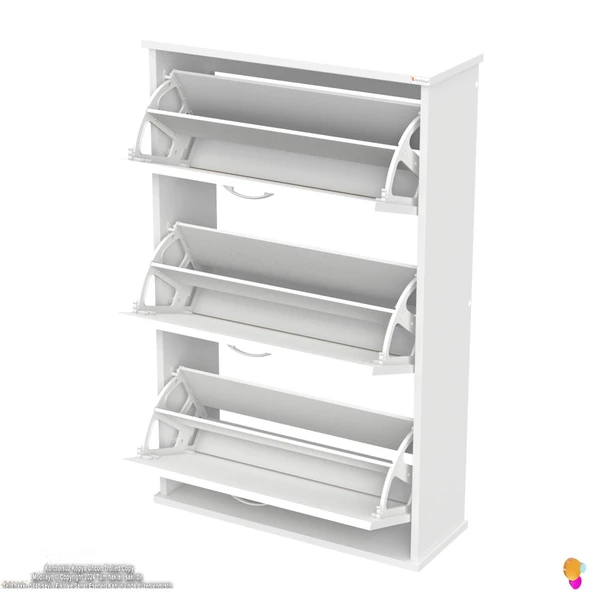 Modilayn VARBİ Asma Kapı Önü 72 x 115 x 25,5 cm’ lik 3 Düşer Kapak 6 Göz Bölmeli Ayakkabılık - 7