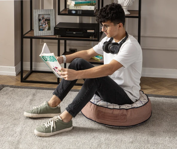 Yuvarlak Yer Minderi Puf, 60 x 60 cm - 3