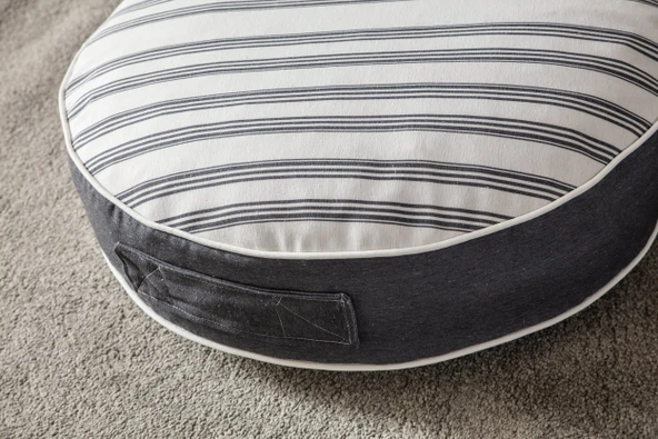 Çizgili Dış Mekan Puf Minderi, 60x60 cm, Balkon ve Teras için - 4