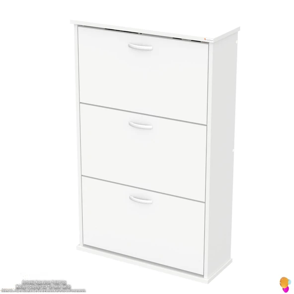 Modilayn VARBİ Asma Antre 72 x 115 x 26 cm’lik 3 Düşer Kapak 6 Göz Bölmeli Ayakkabılık - Resim 7