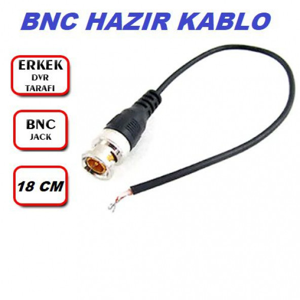 HAZIR BNC KABLO BNC JACK CCTV AHD KAMERA DVR NVR BNC Uç ÜA
