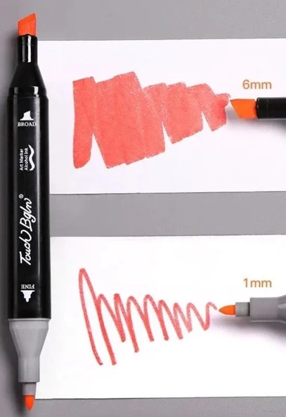 36 lı Çift Tatraflı Marker Kalem Seti Resim Mimari Ve Grafik Tasarım Kalemi Yüksek Kalite - 5