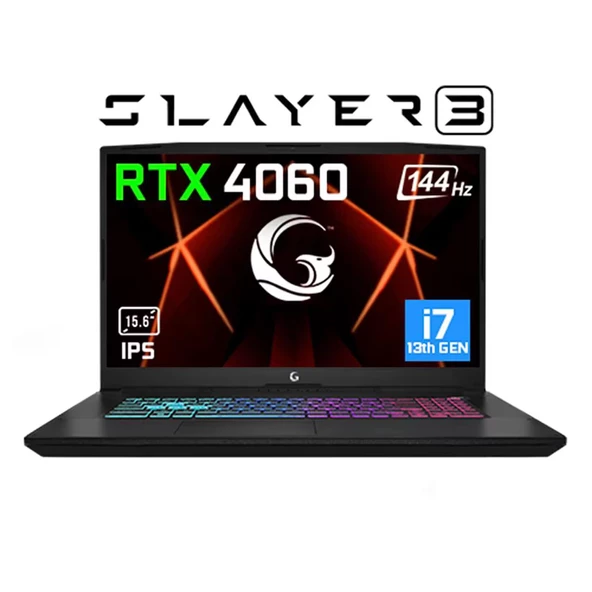 GG Slayer3 7-4060v2 C2 i7-13700H 32GB 1TB 15.6" DOS + ÇANTA