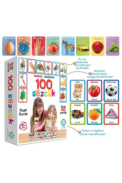Circle Toys  Circle Toys İlk 100 Sözcük Türkçe - İngilizce Eğitici Kartlar - 2