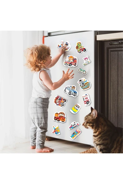 yükselen zeka  yükselen zeka 12-36 Ay İlk Magnet Puzzle - Taşıtlar - 4