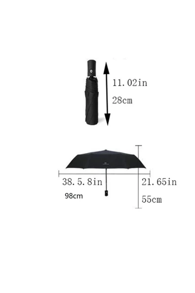 Umbrella  Umbrella Marlux 8 Telli Rüzgarda Kırılmayan Şemsiye Siyah / 7110m - 4