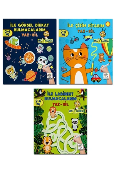 Yükselen Zeka Yayınları Yükselen Zeka Yayınları 2-4 Yaş Evde Etkınlık Setı - Mucıt Karınca Serısı Yaz-sil Kıtaplar 2. Serı Yükselen Zeka- ürün görseli 1