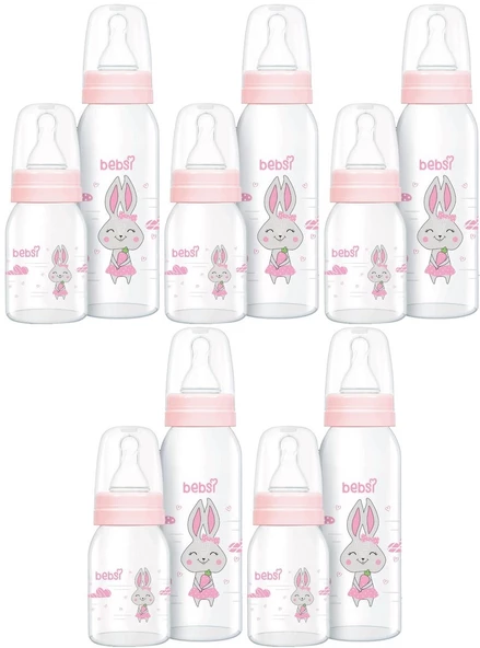 Bebsi Cam Biberon Seti Pembe (250ML+125ML) (5 Li Set)