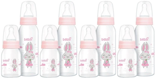 Bebsi Cam Biberon Seti Pembe (250ML+125ML) (4 Lü Set)