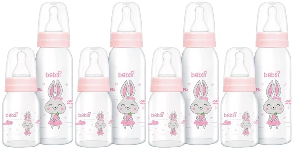 Bebsi Cam Biberon Seti Pembe (250ML+125ML) (4 Lü Set)