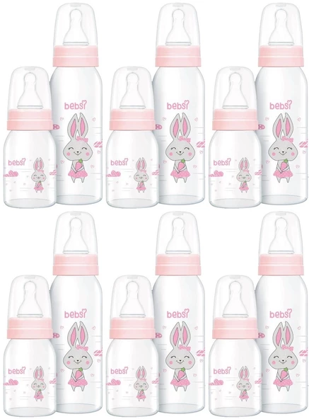 Bebsi Cam Biberon Seti Pembe (250ML+125ML) (6 Lı Set)