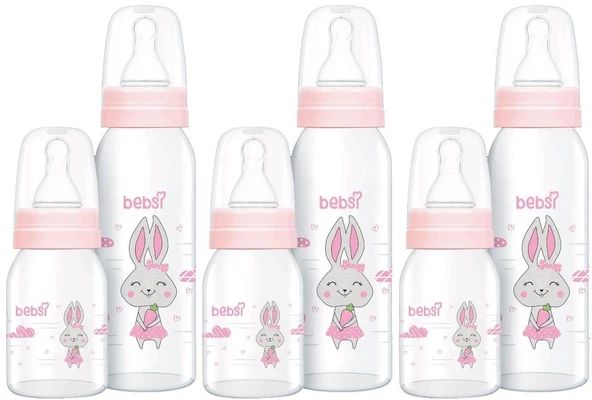 Bebsi Cam Biberon Seti Pembe (250ML+125ML) (3 Lü Set)