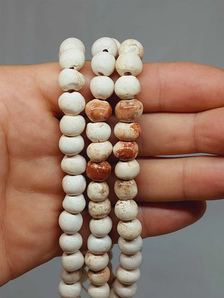 Kahverengi Pigmentli Sırlı Seramik Boncuk Dizi 8-9mm/29cm (54310) - 2