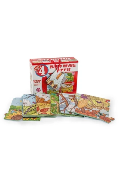 DIY Toys  DIY Toys MEVSİMLER  SÜPER RENKLİ PUZZLE 4 LÜ