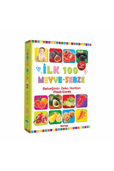 DIYTOY  DIYTOY Ilk 100 Meyve Sebze Flash Cards ürün görseli 1
