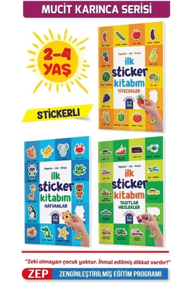 yükselen zeka  yükselen zeka Ilk Sticker Kitabım Türkçe Ingilizce 2-4 Yaş