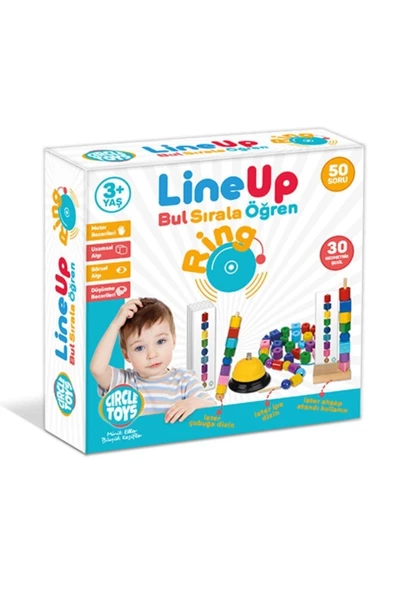 Circle Toys  Circle Toys Line Up Ring - Bul Sırala Öğren 50 Soru 30 Geometrik Şekil Eğitim Seti