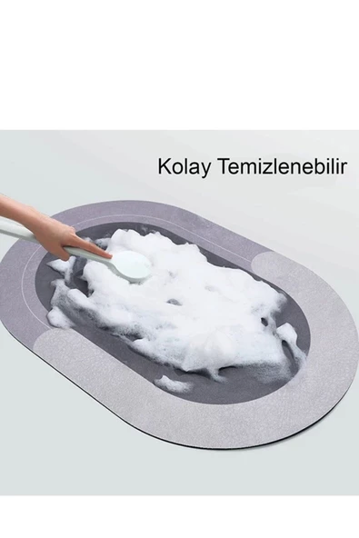 BabyLondy  BabyLondy Sihirli Su Emici Banyo Paspası Kaymaz Tabanlı Abdest Paspası 3,5 Mm 40x60 - 2