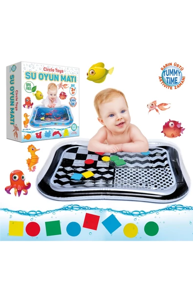 Circle Toys  Circle Toys Bebek Su Matı Tummy Time Aktivite Oyuncağı Su Havuzu
