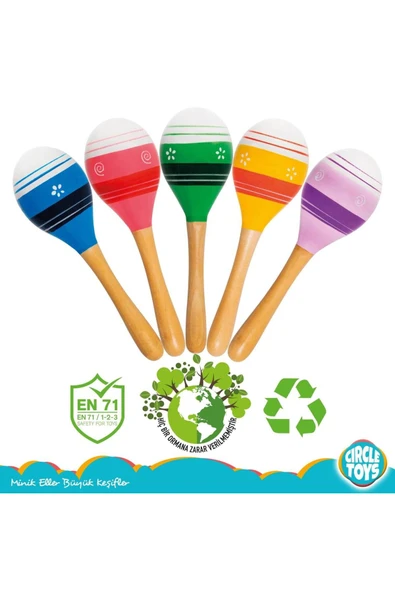 Circle Toys  Circle Toys Ahşap 2'li Marakas - 2