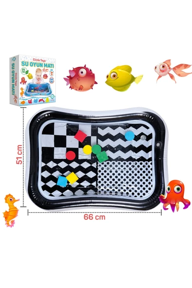 Circle Toys  Circle Toys Bebek Su Matı Tummy Time Aktivite Oyuncağı Su Havuzu - 6