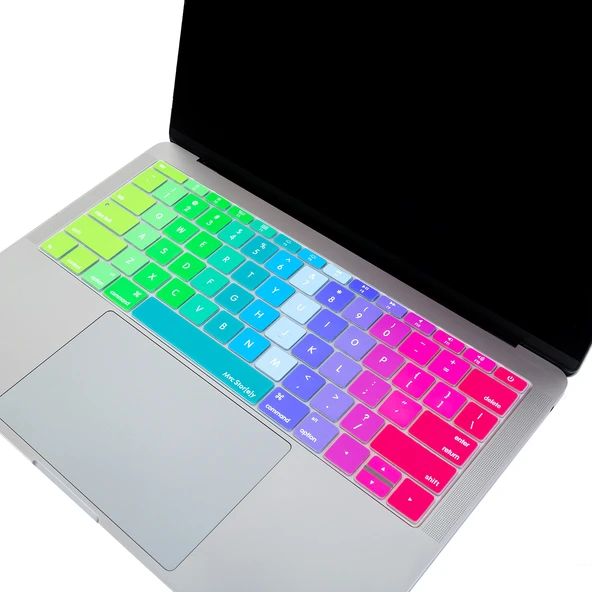 Macbook Pro Klavye Koruyucu (US-ABD İngilizce) 12inç A1534 - 13inç A1708 ile Uyumlu Dazzle - Resim 2