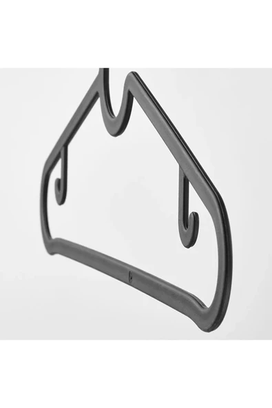 Yenidem Yenidem Elbise Askısı Fular Askısı Gömlek Tişört Askısı Kırılmaz 30 Adet Set Siyah - 2