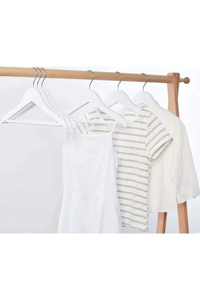 BabyLondy  BabyLondy 12 Adet dolap Içi Düzenleyici Çocuk Elbise Askısı Bebek Askısı Kıyafet Ve Elbise Askısı Beyaz - 3