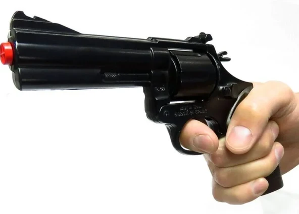 Gonher Revolver 12 li Siyah Mantar Koleksiyon Polis Tabancası - 4